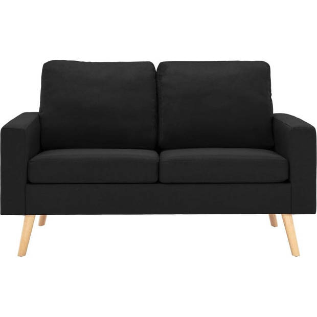 The Living Store Bankenset - Zwarte stoffen bekleding - Houten frame - Comfortabele zitervaring - Set van 1 fauteuil -