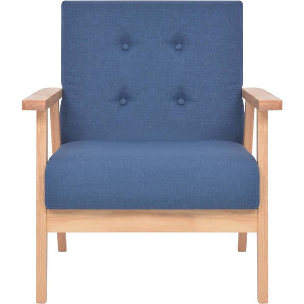 The Living Store Fauteuil - Comfortabele zithoek - Blauw - 64.5 x 67 x 73.5 cm - Polyester