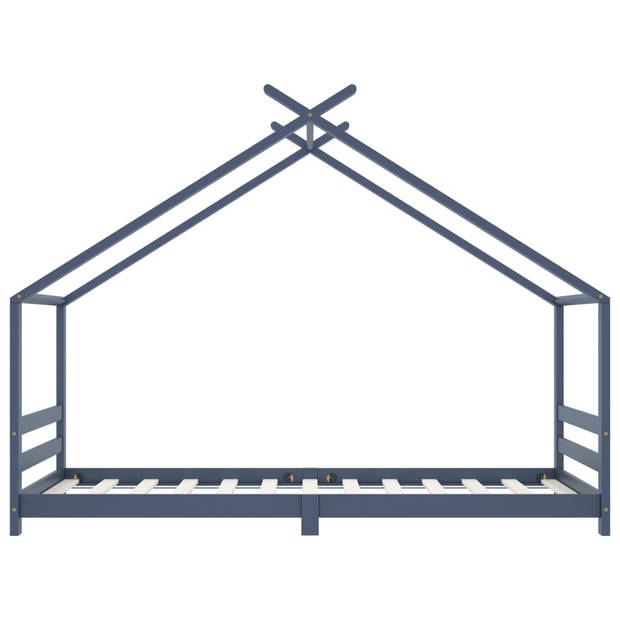 The Living Store Boomhut Bedframe - Grijs 206x98x155 cm - Geschikt voor 90x200 cm matras - Houten bedframe van massief