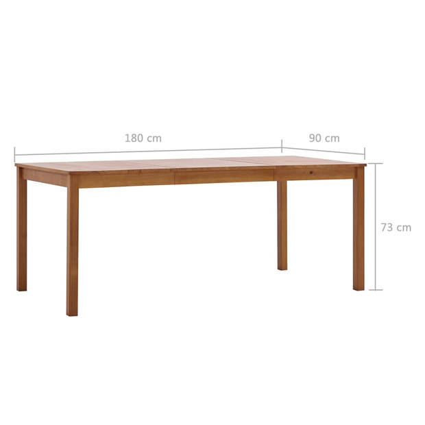 The Living Store Eettafel Grenenhout - Tafel 180x90x73cm - Honingbruin