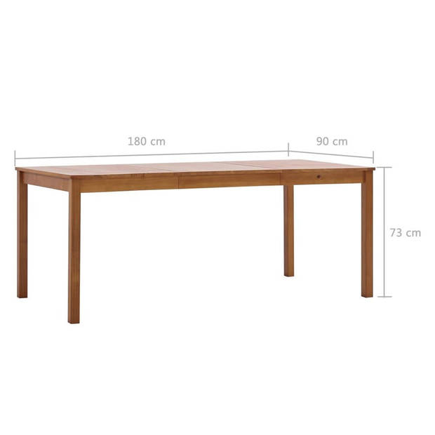 The Living Store Eettafel Grenenhout - Tafel 180x90x73cm - Honingbruin