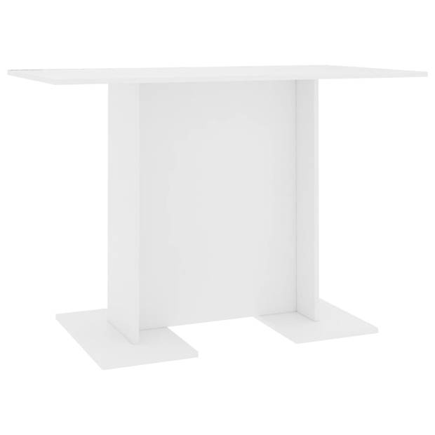 The Living Store Eettafel 110x60x75 cm bewerkt hout wit - Tafel