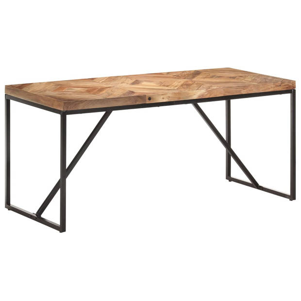 The Living Store Eettafel Industriële Look - Massief Acacia- en Mangohout - 160x70x76cm