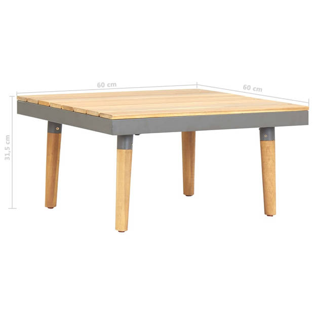 The Living Store Houten Tuintafel - Acaciahout - 60 x 60 x 31.5 cm - Weerbestendig - Naturel