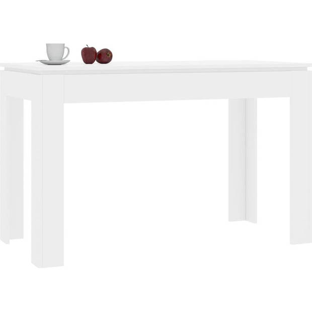 The Living Store Eettafel Spaanplaat - 120x60x76 cm - Hoogglans wit