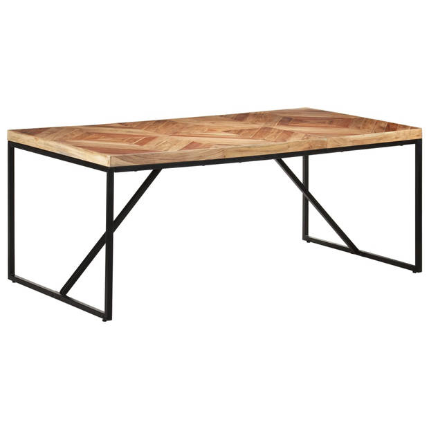 The Living Store Eettafel - Industriële Houten Keukentafel - Massief Acacia- en Mangohout - 180 x 90 x 76 cm -