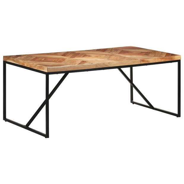 The Living Store Eettafel - Industriële Houten Keukentafel - Massief Acacia- en Mangohout - 180 x 90 x 76 cm -