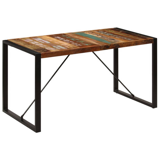 vidaXL Eettafel 140x70x75 cm massief gerecycled hout