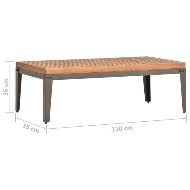 The Living Store Tuintafel - Acaciahout - 110 x 55 x 36 cm - Teak-look afwerking