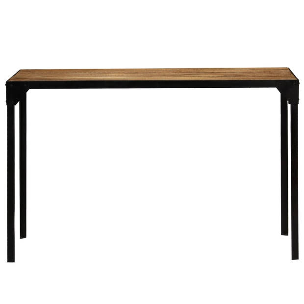 vidaXL Eettafel 120 cm massief ruw mangohout en staal