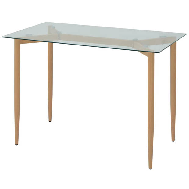 The Living Store Eettafel - Tafel met Glazen Tafelblad - 118 x 68 x 75 cm