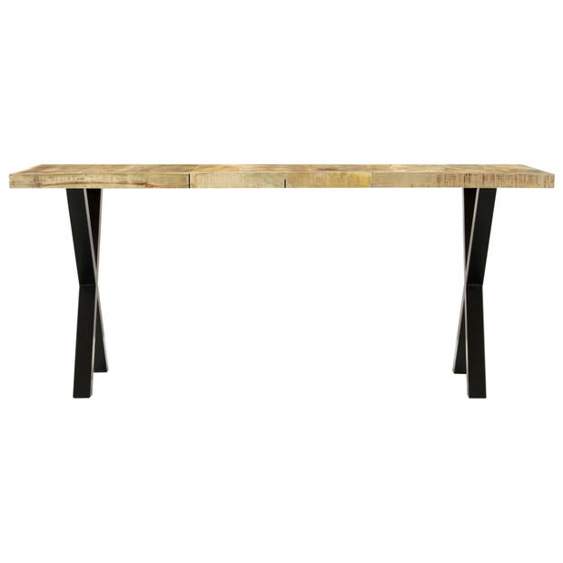 The Living Store Eettafel Industriële Stijl - 180x90x76 cm - Massief Mangohout