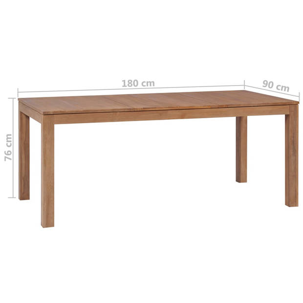 The Living Store massief teakhouten eetkamertafel - 180 x 90 x 76 cm - handgemaakt