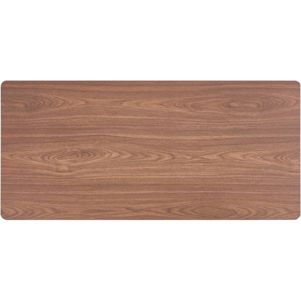 The Living Store Eettafel Tafel - 120 x 60 x 75 cm - Bruin met houtnerf en zwart - MDF tafelblad - Gepoedercoat staal