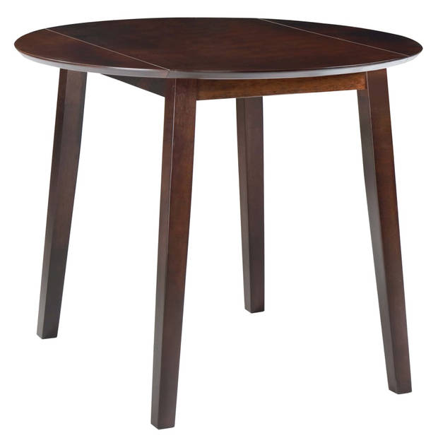 The Living Store Tafel Classic - Inklapbare zijkanten - 90x75 cm - Bruin MDF en rubberwood