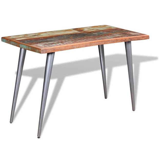 The Living Store Eettafel Vintage Stijl - Houten Tafelblad - Meerkleurig - 120 x 60 x 76 cm