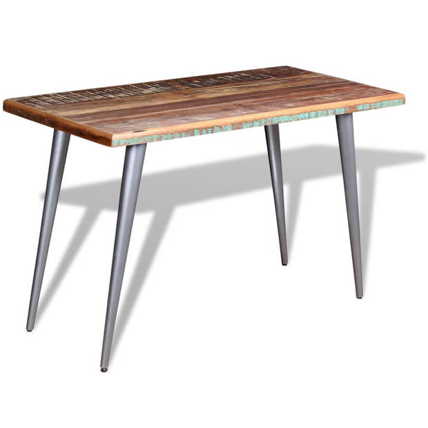 The Living Store Eettafel Vintage Stijl - Houten Tafelblad - Meerkleurig - 120 x 60 x 76 cm