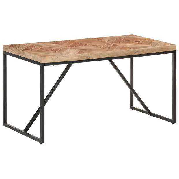 The Living Store Eettafel Industriële Look - Massief Acacia- en Mangohout - 140 x 70 x 76 cm - Handgemaakt