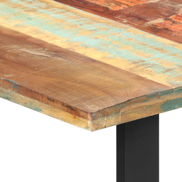 The Living Store - Industriële Eettafel - Hout - 180x90x76 cm - Meerkleurig tafelblad