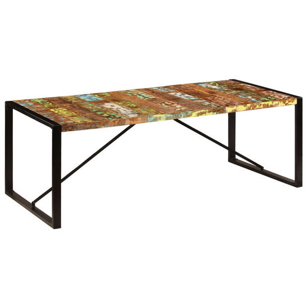 The Living Store Keukentafel - Antieke stijl - Massief gerecycled hout - 220 x 100 x 75 cm