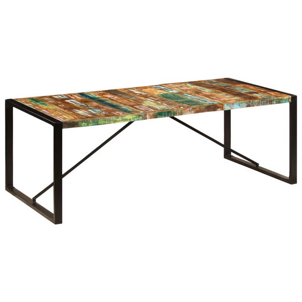 vidaXL Eettafel 220x100x75 cm massief gerecycled hout