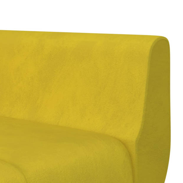The Living Store L-vormige slaapbank - geel fluweel - 275 x 140 cm - multifunctioneel