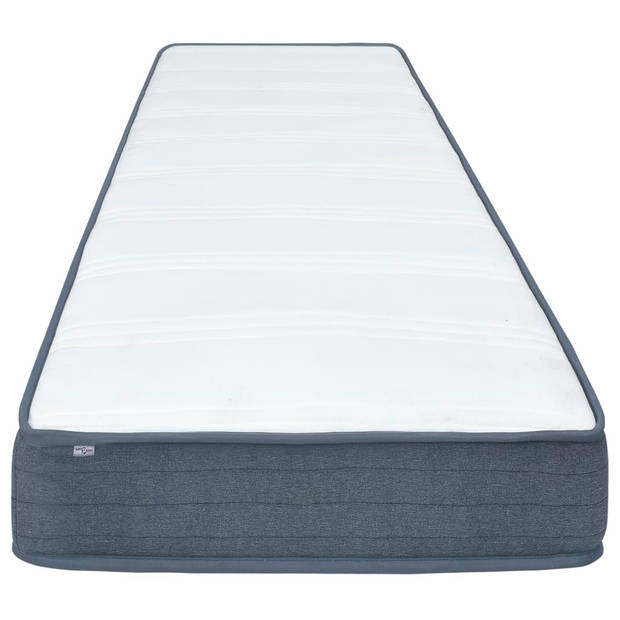 The Living Store Boxspringmatras - Gemiddelde Stevigheid - 200 x 120 x 20 cm - Wit en Donkergrijs - 100% Polyester