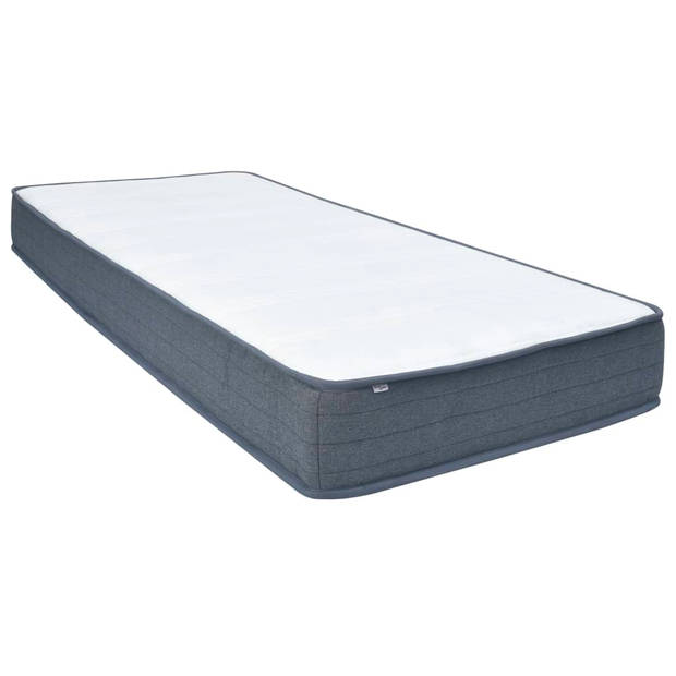 The Living Store Boxspringmatras - Gemiddelde Stevigheid - 200 x 120 x 20 cm - Wit en Donkergrijs - 100% Polyester