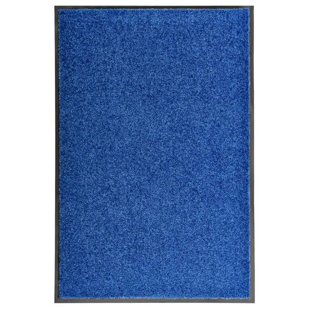 The Living Store Deurmat Binnen/Buitenmat - 90 x 60 cm - Anti-Slip PVC - Blauw