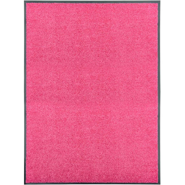 The Living Store Deurmat - Binnen/buitenmat 120x90 cm - Roze Polyamide - Anti-slip PVC