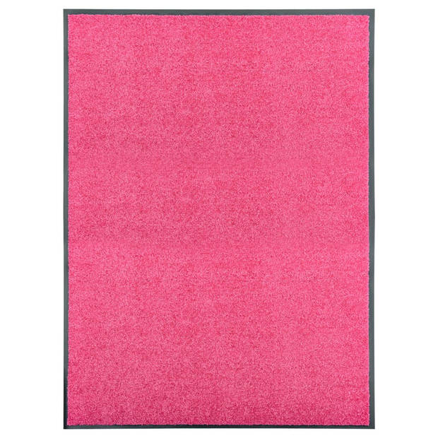 The Living Store Deurmat - Binnen/buitenmat 120x90 cm - Roze Polyamide - Anti-slip PVC