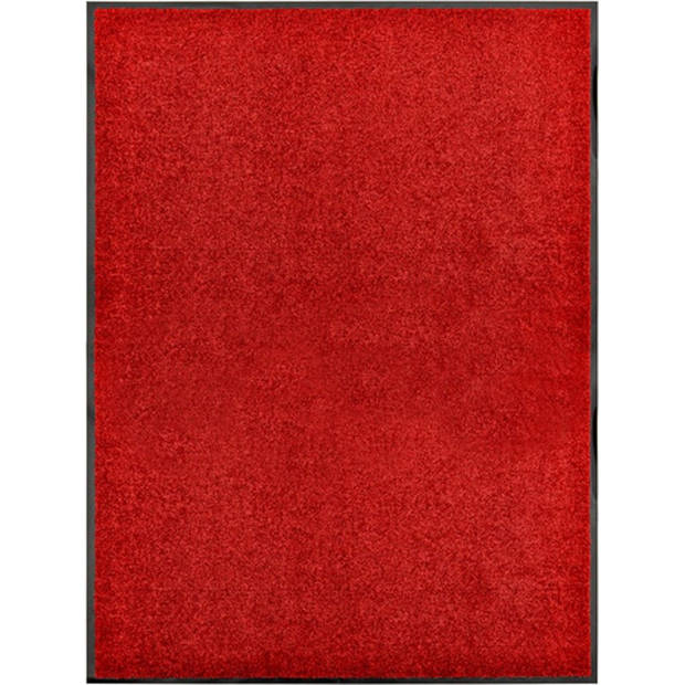 The Living Store Deurmat Binnen/Buitenmat - 120 x 90 cm - Rood - Anti-slip PVC