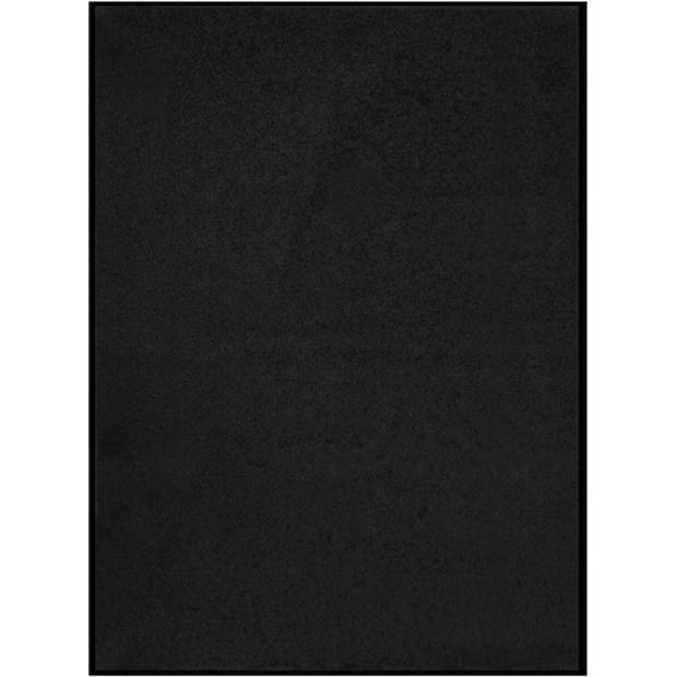 The Living Store Deurmat - Zwart - 60 x 80 cm - 100% PP gedraaide heatset - Anti-slip