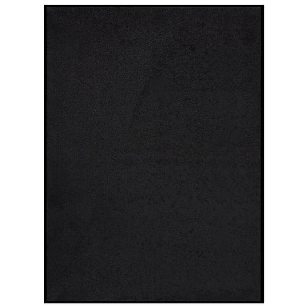 The Living Store Deurmat - Zwart - 60 x 80 cm - 100% PP gedraaide heatset - Anti-slip