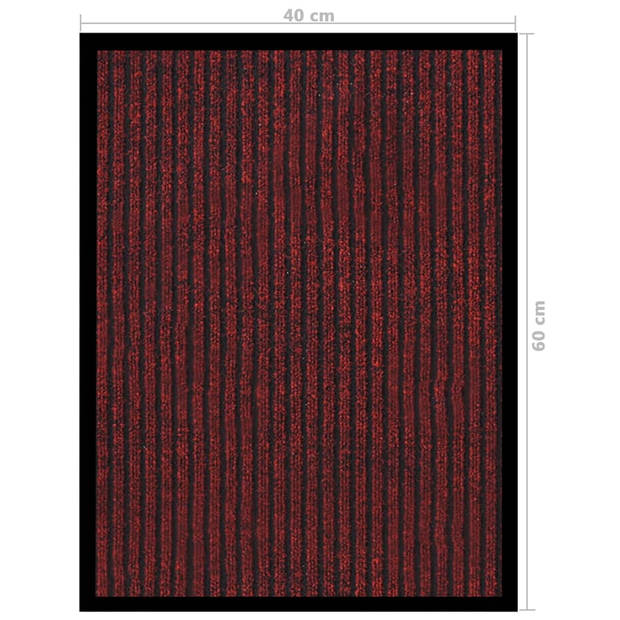 vidaXL Deurmat 40x60 cm gestreept rood