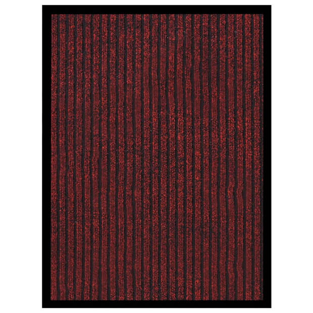 The Living Store Deurmat Gestreept Rood - 40 x 60 cm - Polypropyleen - Anti-slip