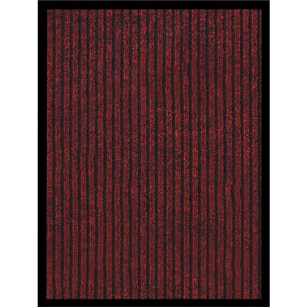 The Living Store Deurmat Gestreept Rood - 40 x 60 cm - Polypropyleen - Anti-slip