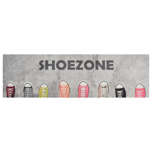 vidaXL Keukenmat wasbaar shoezone-print 60x180 cm fluweel