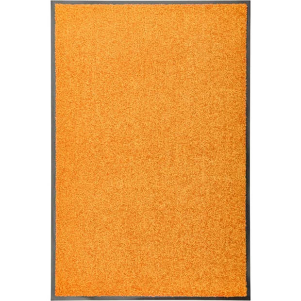 The Living Store Deurmat - Hoogwaardig - 90 x 60 cm - Anti-slip - Oranje - 100% polyamide