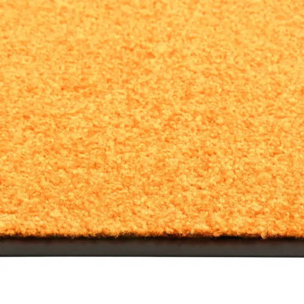 The Living Store Deurmat - Hoogwaardig - 90 x 60 cm - Anti-slip - Oranje - 100% polyamide