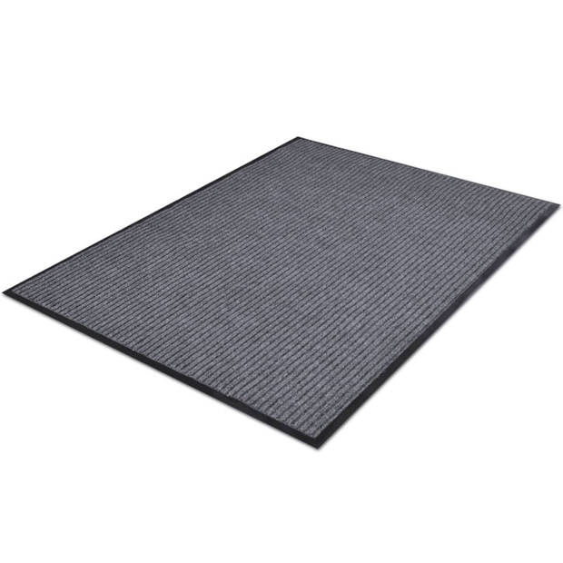 The Living Store Deurmat - Grijs 90 x 60 cm - Anti-slip PVC onderkant