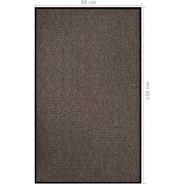 The Living Store Deurmat - 90 x 150 cm - Beige - 100% PP en vinyl