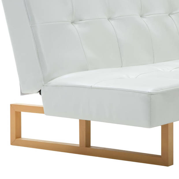 The Living Store Bedbank Kunstleer - 157 x 81 x 74.5 cm - Wit