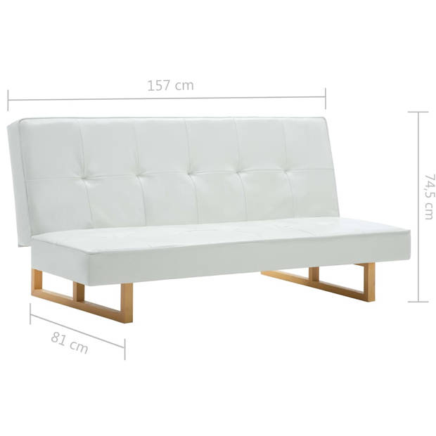 The Living Store Bedbank Kunstleer - 157 x 81 x 74.5 cm - Wit