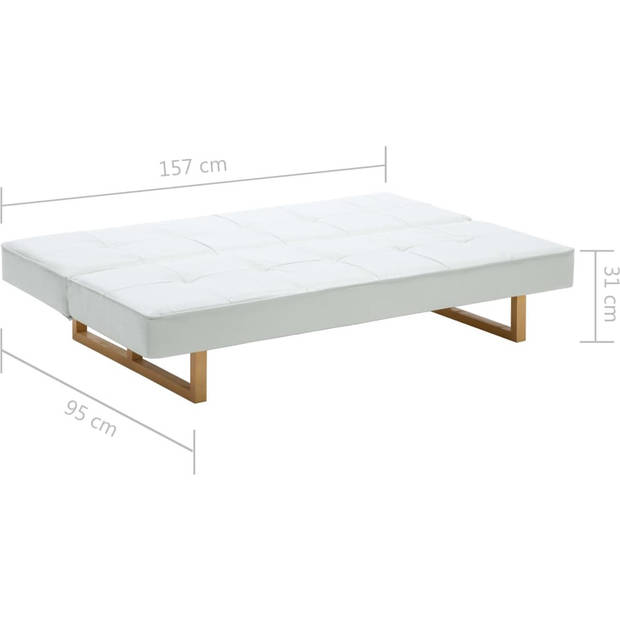 The Living Store Bedbank Kunstleer - 157 x 81 x 74.5 cm - Wit