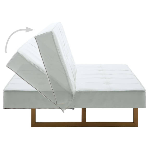 The Living Store Bedbank Kunstleer - 157 x 81 x 74.5 cm - Wit