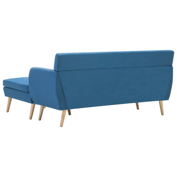 The Living Store L-vormige bank - 171.5 x 138 x 81.5 cm - blauw - polyester