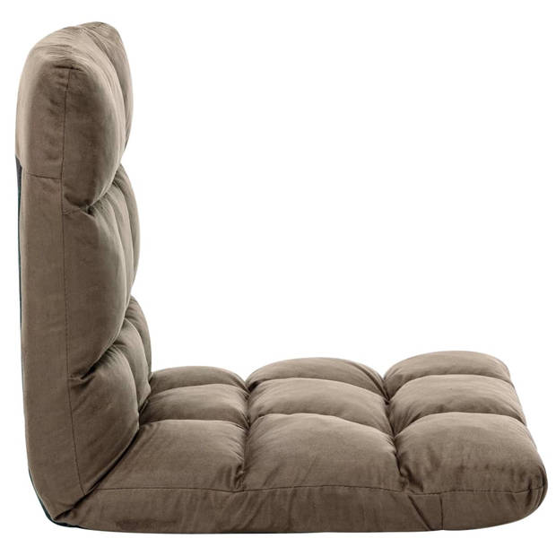 The Living Store vloerstoel Loungebed - Taupe - 100x50x13 cm