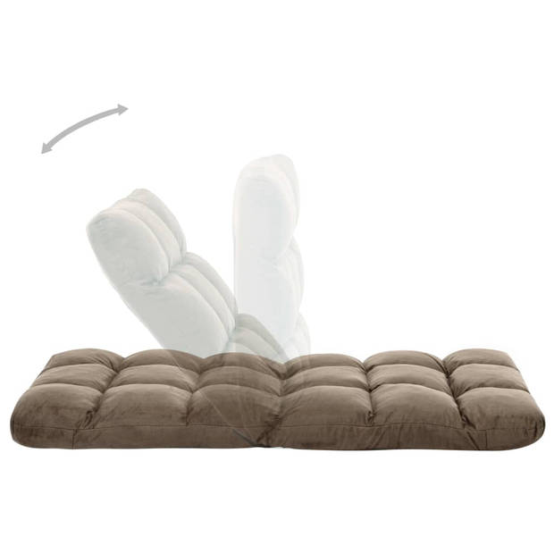 The Living Store vloerstoel Loungebed - Taupe - 100x50x13 cm
