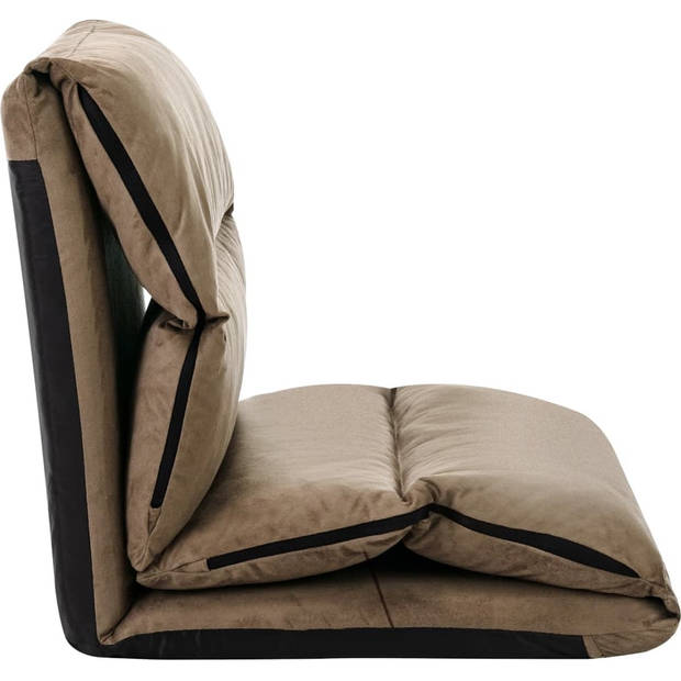 The Living Store Loungebed - Microvezel - Verstelbaar - Inklapbaar - 216x56x9 cm